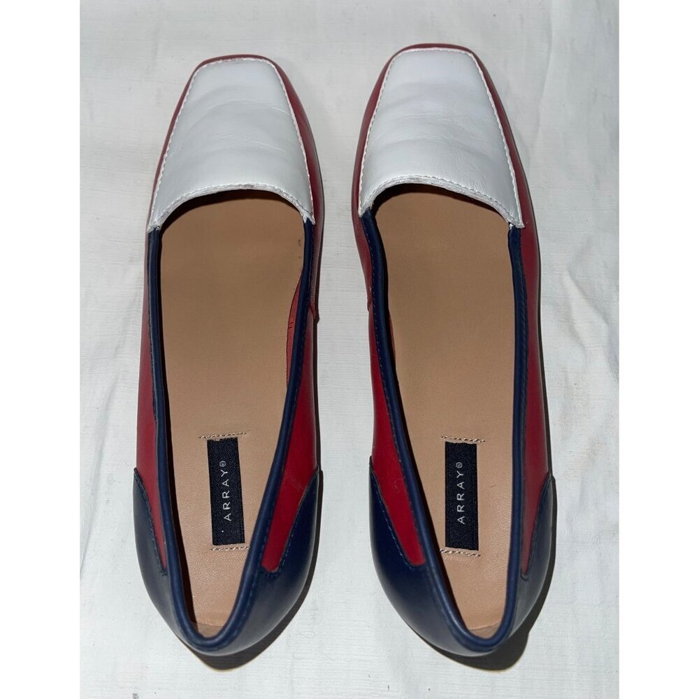 EUC Array Women's Red, White & Blue Block Pattern Flats Size 8M - Picture 6 of 8